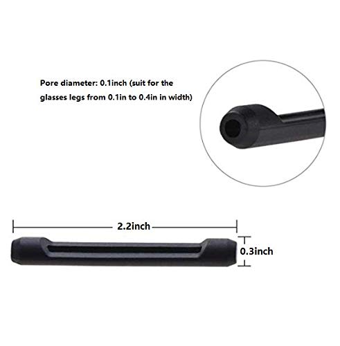 DNHCLL 5 Pairs Black Soft Silicone Eyeglass Ear Cushions Temple Tips Eyeglass Pads Anti Slip Glasses Ear Hook Comfort Sport Ear Grips,Eyeglasses Leg Antiskid Cover for Reading Glasses, Sunglasses - Thumbnail 2