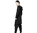 Men's Black Long Hooded Cardigan Large Cape Cloak Coat