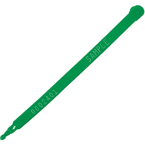 Aviditi se1031 truck seals, 7 1/2", plastic, green (pack of 100)