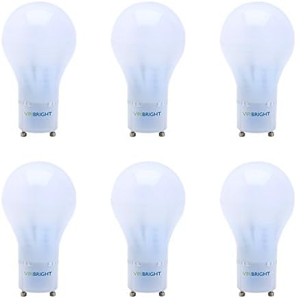 Viribright 2589 GU24, (8w) 60 Watt Equivalent Light, Cool White (4000K), UL-Listed, 810 Lumens, General Purpose Twist Base A19 LED Bulbs, 3 Year Warranty, Pack of 6, 6 Piece
