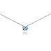Sterling Silver Light Blue Solitaire Choker Necklace set with Swarovski Crystal