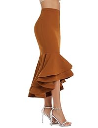 Falda Lápiz dama Faldas Midi Sirena Bodycon High Wasit Vintage (Camiseta Regalo)