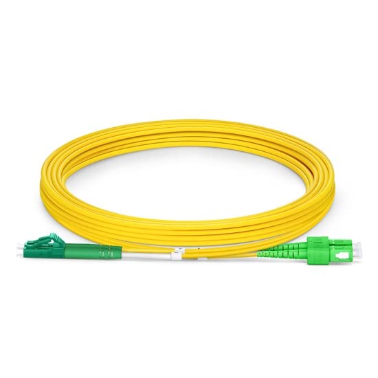 CHB 5 Meter Duplex Fibre Optic Patch Cable SC LC FC E2000 APC UPC Single Mode OS2 9/125 Yellow Patch Lead 2mm Fiber Patchcord (SC/APC - LC/APC)