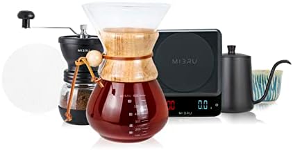 MIBRU Coffee Chemex Way Drip Set With Grinder 6 in 1 Compatible ...