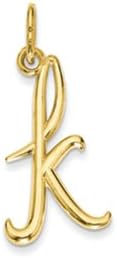 Black Bow Jewelry 14k Yellow Gold, Claire Collection Mini Lower Case Initial K Charm