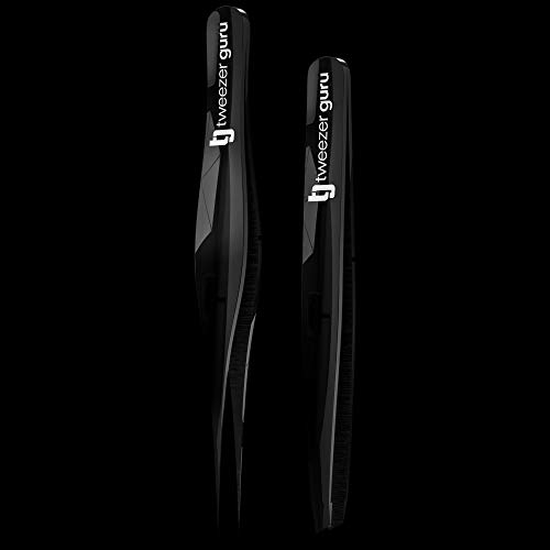 Luxury Tweezers Set by TG+ (Midnight Edition) - Tweezer Guru Stainless Steel Slant Tip Eyebrow Tweezers Set - Great Precision for Facial Hair, Ingrown Hair, Splinter, Blackhead and Tick Remover - Thumbnail 7