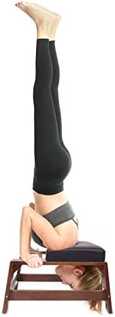 Restrial Life Yoga Headstand Bench - Yoga Inversion Trainer for Family, Gym - 100% Beech and PU Pads - Relieve Fatigue and Build Up Body