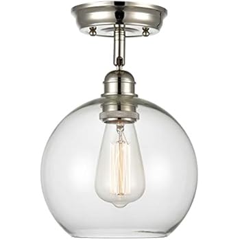Wildsoul 60011pn Glass Globe Semi Flush Mount Light Led