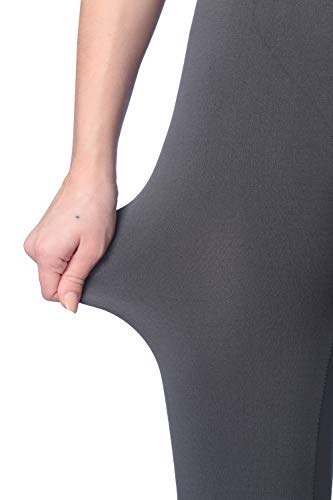 Active Club Women's Fleece Lined Leggings - Seamless High Waisted Soft Brushed (1X/2X, 2 Black/Light Brown/Red/Royal/Light Grey) - Thumbnail 4