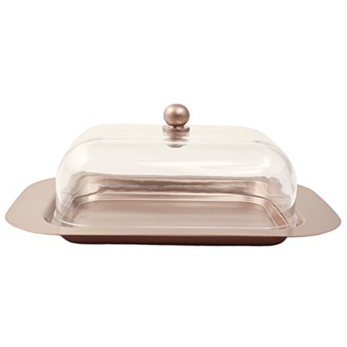 Zoie + Chloe Stainless Steel Butter Dish with Easy to Hold Lid