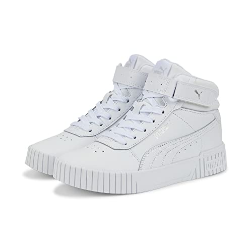 Puma Girl's Carina 2.0 Mid JrSneaker, Puma White Puma White Puma Silver, 5 UK at Amazon