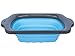 XL Large Kitchen Strainer by Comfify - Collapsible Silicone Over - The-Sink Colander with Extendable Handles - Use with Pasta, Fruit, Berries & Veggie - 6 Quart - Blue