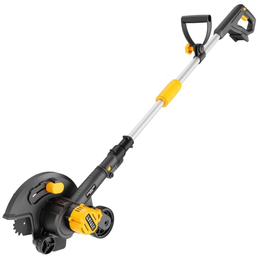 Houselife Cordless Lawn Edger Compatible with DeWalt 20V Max Battery (Tool Only), 9-Inch Electric Edger Trencher Tool with Dual Wheels, 4 Adjustable Depths, 3500RPM for Driveway Sidewalk Landscaping