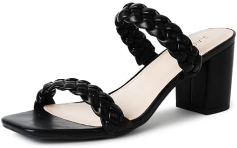 J. Adams Stormi Heeled Sandals Women Dressy Summer Flat Mules- Square Toe  Double Band Low Block Heel Sandals - Chunky Sandals for Women - Summer  Sandals, Womens Dress Sandals, Women's Heeled Sandals