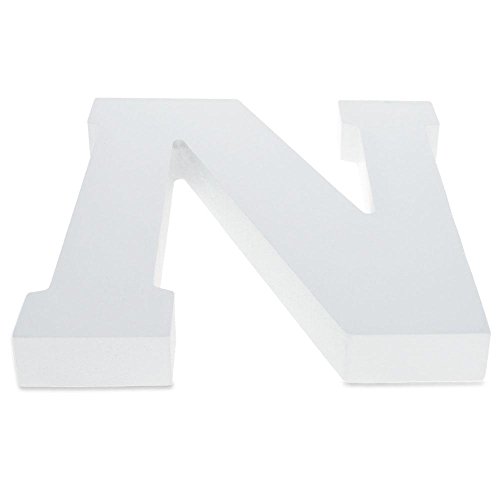 6" Classic Font White Color Wooden Letter N