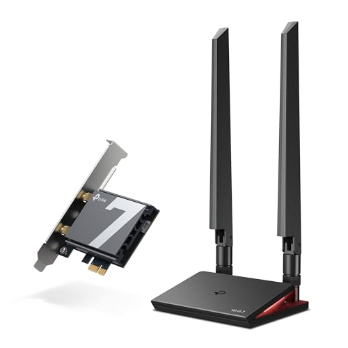 TP-Link Archer TBE550E WLAN-Karte für PC, Tri-Band BE9300 Wi-Fi 7 Bluetooth 5.4 PCIe Adapter, WPA3, mehrfarbige Status-LED, nur für Windows 11 (64-Bit)