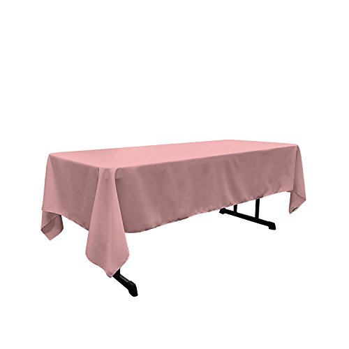 AK Trading Company 60 x 126-Inch Rectangular IFR Polyester Tablecloth - Made in USA - Dusty Rose