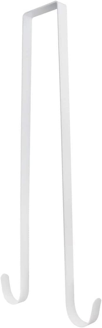 Wreath Hangers - 15 Inch Christmas Wreath Hanger Hooks Over Door Metal Hooks Practical Clothes Towel Hanger Hooks for Christmas Front Door Decorations -Premium Sturdy Metal (White)