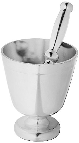 Uniware Heavy Gauge Aluminum Mortar and Pestle Set with Non-Slip Bottom
