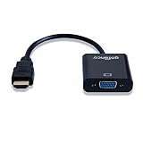 gofanco Active HDMI to VGA Converter (Black) - Male to Female with Micro USB Power Cable for HDMI Enabled desktops and laptops to Connect to VGA displays (HDVGA)
