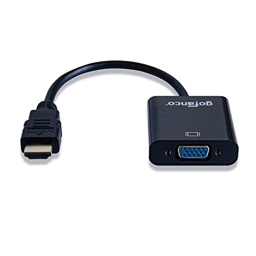 gofanco Active HDMI to VGA Converter (Black) - Male to Female with Micro USB Power Cable for HDMI Enabled desktops and laptops to Connect to VGA displays (HDVGA)