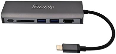 IMMOTO USB C to HDMI 4K2K@30Hz + USB 3.0 A+ SD Card Reader + C (Power Delivery) + RJ45 10/100/1000 Mbps Ethernet, Dock Hub Black for Galaxy S8,2017 Macbook Pro/ iMac, ChromeBook Pixel