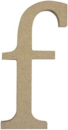 BEIGE FREE STANDING LOWER CASE LETTER 'f' WOODEN MDF H13CM X W6.5CM X D2CM