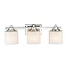Chloe Lighting CH821036CM24-BL3 Contemporary 3 Light Chrome Finish Bath Vanity Wall Fixture White Alabaster Glass 24