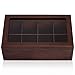 Tea Box - Luxury Wooden Tea Bag Organizer from The Apace Premier Collection - 8 Compartment Tea Storage Chest Container - Elegantly Handmade w/Scratch Resistant Window