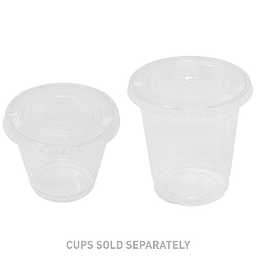 Simply Deliver Flat Lid for 9 oz to 12 oz Cold Beverage Drink Cups, Crystal Clear PET, 1000-Count
