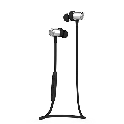 Magnet Bluetooth Headphones with APT-X, J&L-103 Wireless Earphones Sweatproof Sport Earbuds w/Mic, Noise Isolation, Premium Sound with Bass (Grey)