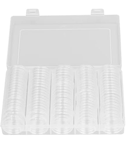 Juego De 100 Cápsulas Para Monedas De 34 Mm - Almacenamiento Seguro, Resistente A La Humedad Y Oxidación