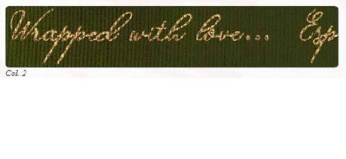 Berisfords Sparkle with Love Ribbon, Moss/Gold, 16mm