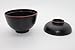 Happy Sales HSWF201B, Japanese Soup Rice Bowl with Lid Black
