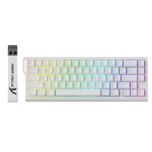 ATTACK SHARK X68 HE Teclado mecânico para jogos de gatilho rápido 60% com fio e atuação ajustável,interruptor magnético de efeito Hall,taxa de pesquisa de 8 KHz,retroiluminação RGB(Contorno Branco)