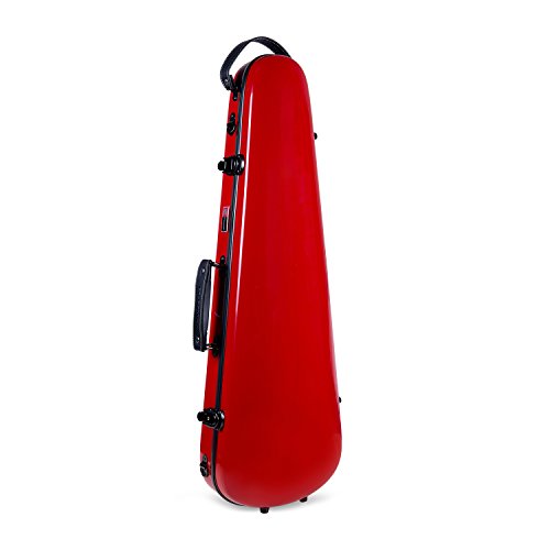 Crossrock CRF1000VRD Fiberglass Violin Case, 4/4 Full Size, Backpack Style, Red