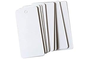 100 pcs White Blank Label Price Tags Square Hang Tags DIY Paper Cards Hangtags Product Jewelry Clothing Tags Gift Tags Cards 