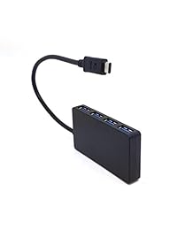 JIMAT USB C 4 puertos, ultra delgado USB 3.1 tipo C a USB 3.0 tipo A 4 Hub Cable de extensión adaptador divisor de cable de extensión de 5 Gbps de velocidad superada Win XP Vista 7 8 10 Linux Mac OS X 10.2 y otros dispositivos USB C