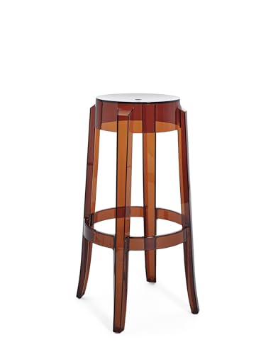 Kartell Charles Ghost, Set 2 stools, H 75 cm, Amber