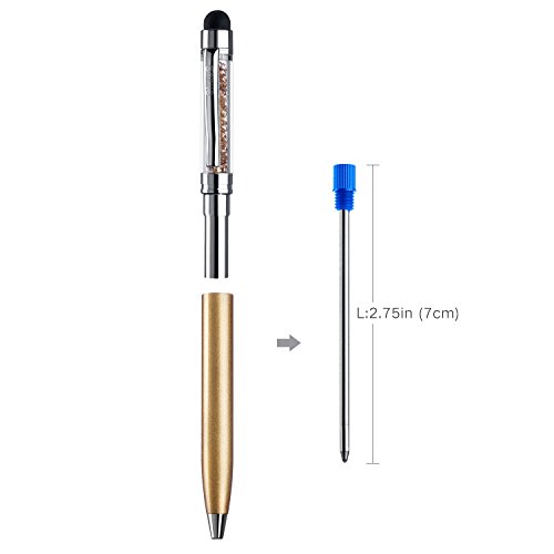 ChaoQ 2.75 in ( 7cm ) Replaceable Ballpoint Pen Refills for Swarovski Pen and other Brand Diamond Crystal Stylus ( Pack of 10 Blue Ink )
