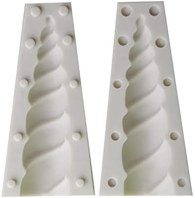 Large Unicorn Horn Cake Mold Fondant Chocolates Unicorn Toppers For Cake Decoration(5.9inch) Only Horn Cake Mould - White