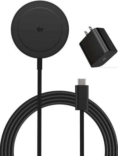 Gatatol 25W Cargador Inalámbrico Magnético Qi2,1,5M Base de Carga Rápida Compatible con iPhone Air/17/16/15/14/13/12, AirPods 4/3/2/Pro,Galaxy S26-S20, Serie Pixel 10 y Más (Incluye Adaptador de 30W)