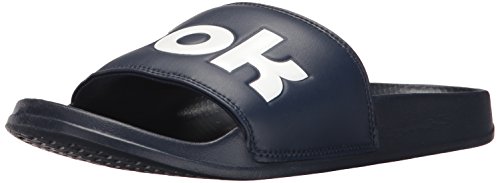 Reebok Men's Classic Slide Athletic Water Shoe, Collegiate Navy/White, 9 M US