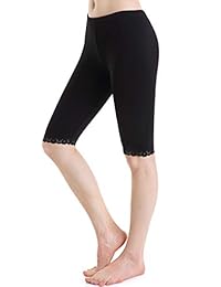 Pantalones cortos ajustados para mujer con vestido, elásticos, longitud de la rodilla, pantalones delgados para yoga, pantalones cortos