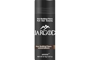 JARGOD Hair Fibers for Instant Volume and Thicker Fuller Hair Hair Building Fiber for thinning Hair & Bald Spots Conceals Hair Loss in Seconds - Hair Powder for Women & Men (Medium Brown)
