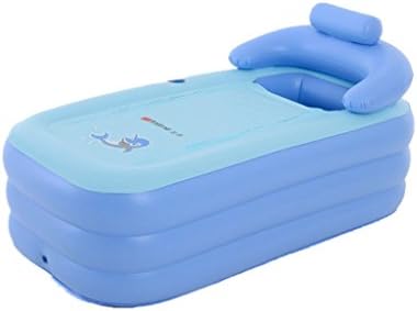 Intime Foldable Inflatable Thick Warm Adults Bathtub Children Inflatable Pool, Blue