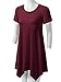 URBANCLEO Womens Short Sleeve Round Neck Tunic Top Long T-shirt BURGUNDY 3XLARGE