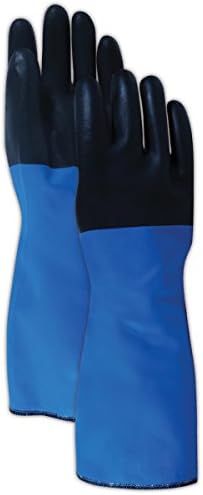 Pama MAPA 338600 Temp-Tec NL517 Rough Finish Neoprene Gloves, Neoprene, Size 10, Black/Blue
