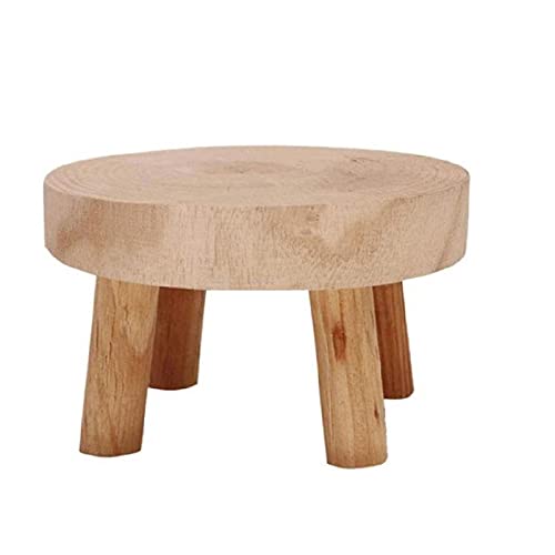 Sevenmye Wood Potted Plant Stand Solid Wood Mini Stool Plant