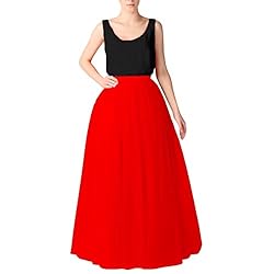 WDPL Women's Long Tutu Tulle Skirt A Line Floor